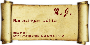 Marzsinyan Júlia névjegykártya